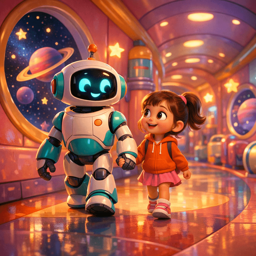 Animation style storybook illustration